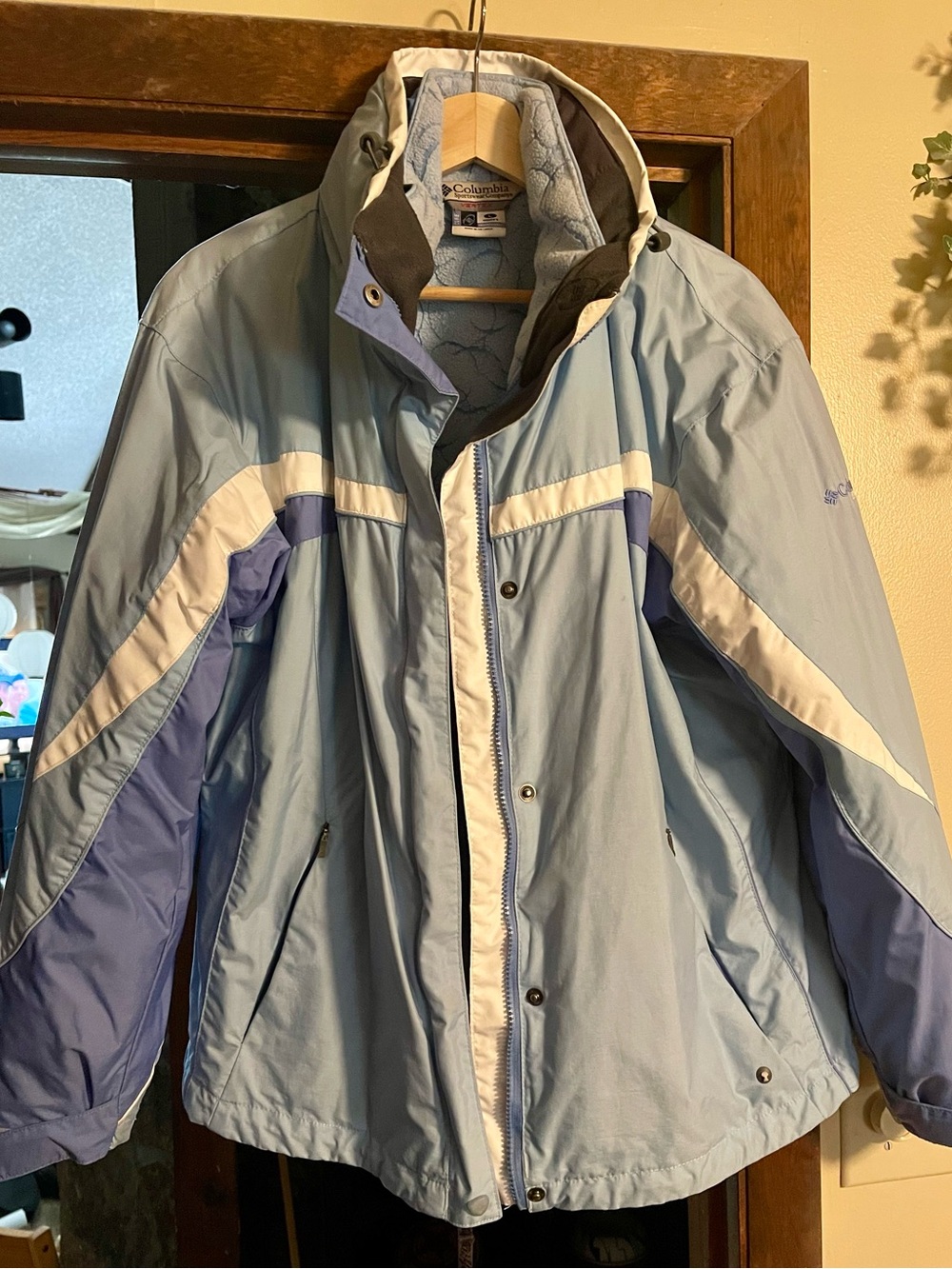 Columbia Vertex 3-in-1 Light Blue Women's Fleece-Lined Jacket with White Trim